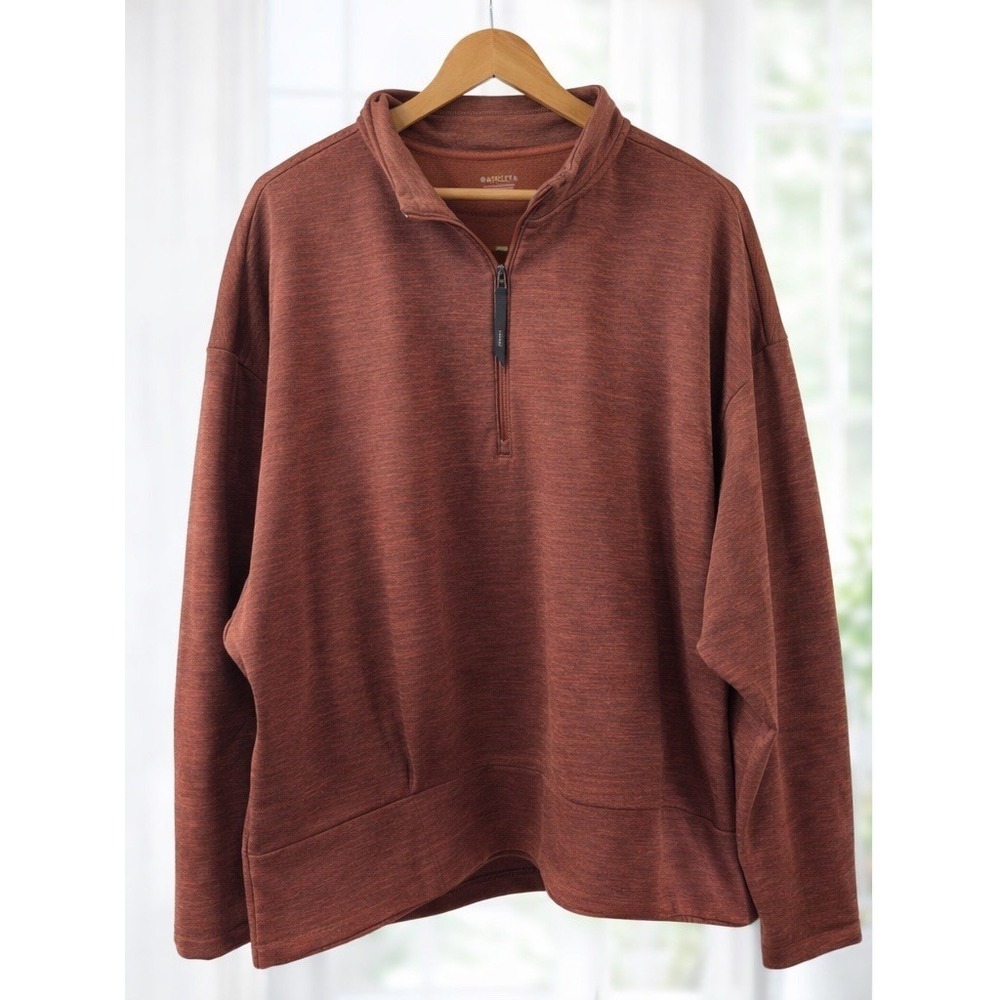 New Athleta Altitude Polartec Half Zip Sweatshirt‎ Women's Plus 3X Brown Fleece